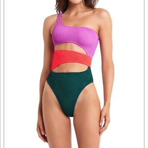 Bond-Eye Asymmetrical One Piece Swimsuit